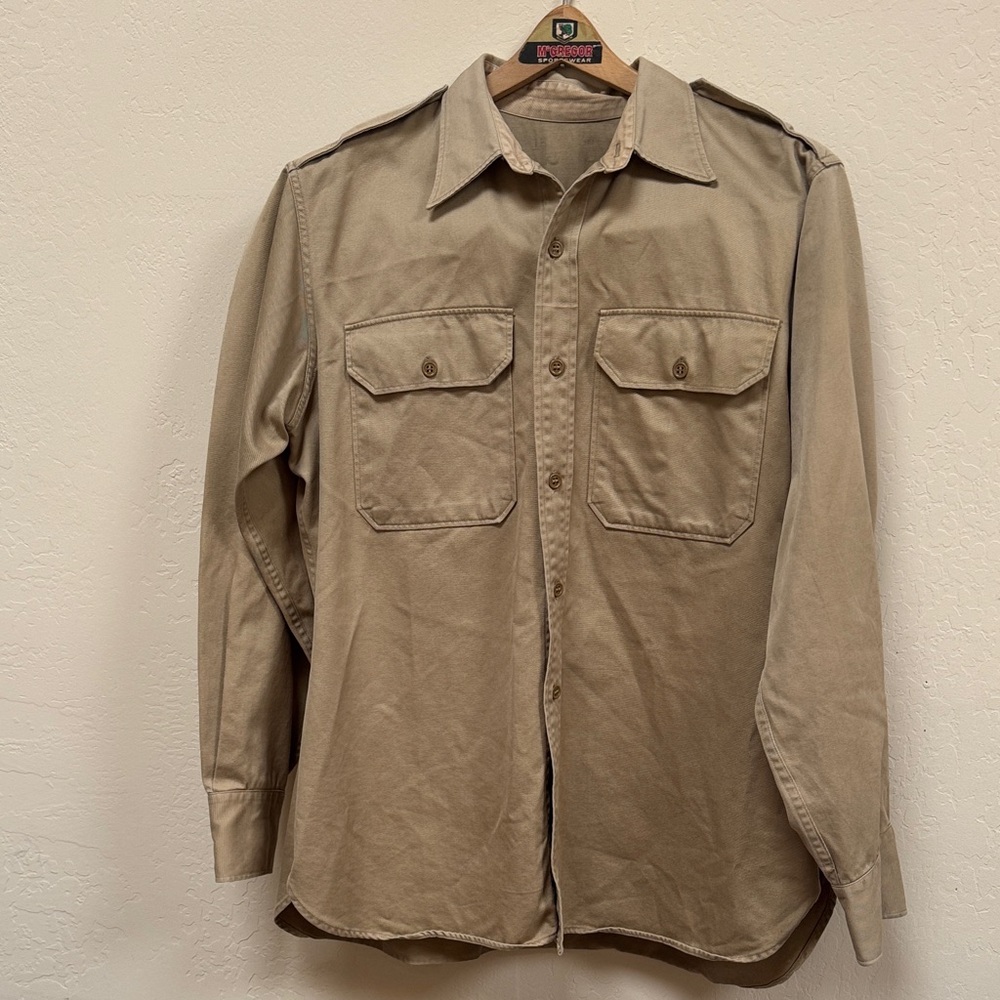 Vintage Tan Military Style Shirt/Jacket